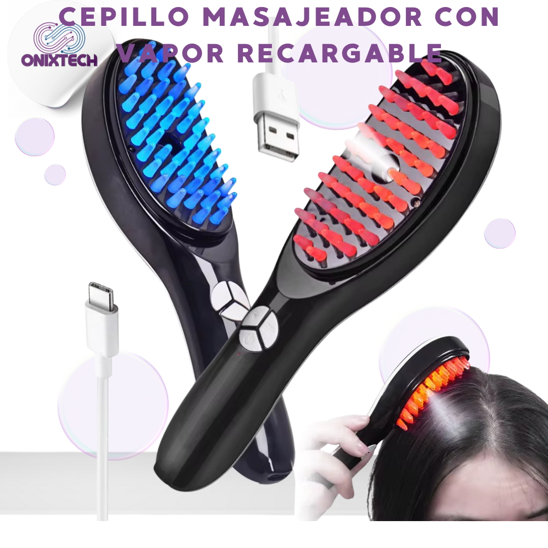 CEPILLO MASAJEADOR CON VAPOR RECARGABLE